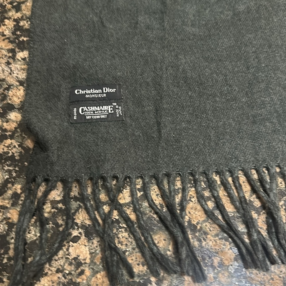 Christian Dior Grey/Black Unisex Scarf - Picture 3 of 3